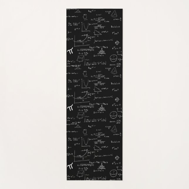 Elegant Black White Mathematic Formulas Equations  Yoga Mat (Front)