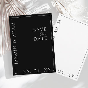 Elegant Black White Minimal Typography Wedding Save The Date