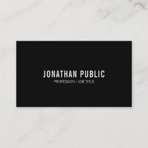 Elegant Black White Minimalist Design Professional Business Card