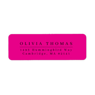 Elegant black white minimalist return address labe label