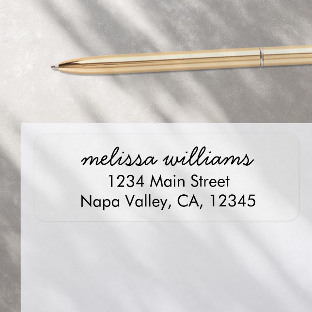 Elegant Black White Minimalist Return Address Label (Creator Uploaded)