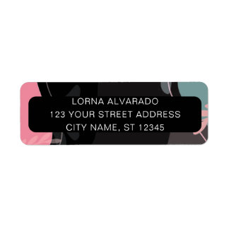 Elegant black white minimalist return address label