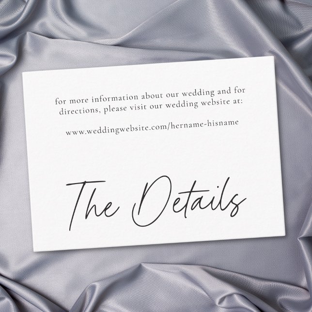 Elegant Black White Minimalist Wedding Enclosure Card (Elegant Black White Minimalist Wedding Enclosure Card)