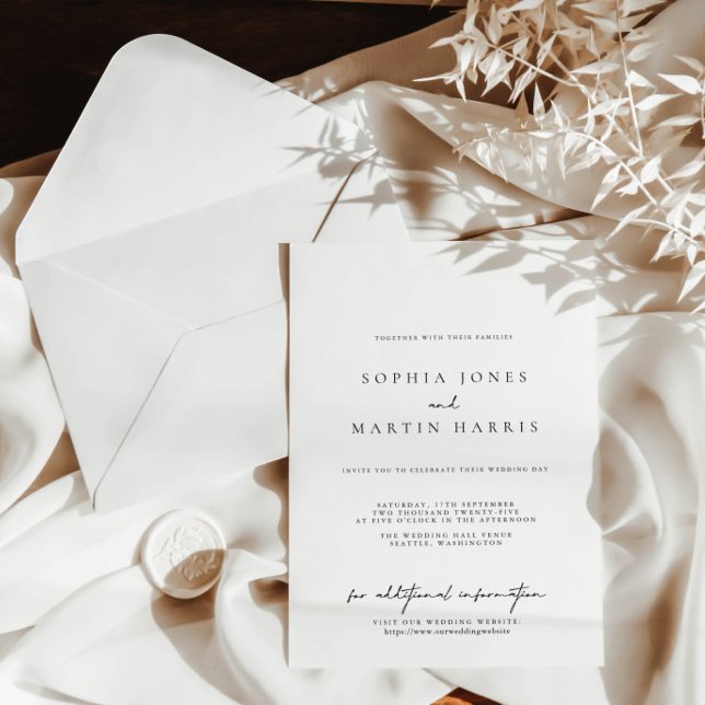 Elegant Black & White Minimalist Wedding Invitation (Elegant Black & White Minimalist Wedding Invitation)