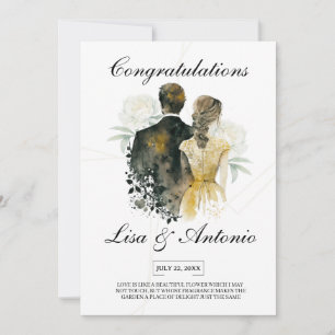 Elegant Black & White Minimalist Wedding Invitation