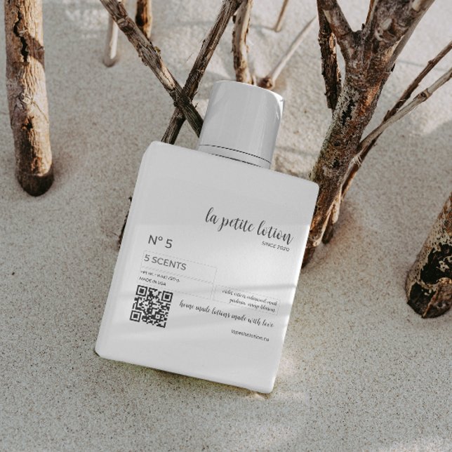 Elegant Black & White Modern Cosmetic Bottle label (Creator Uploaded)