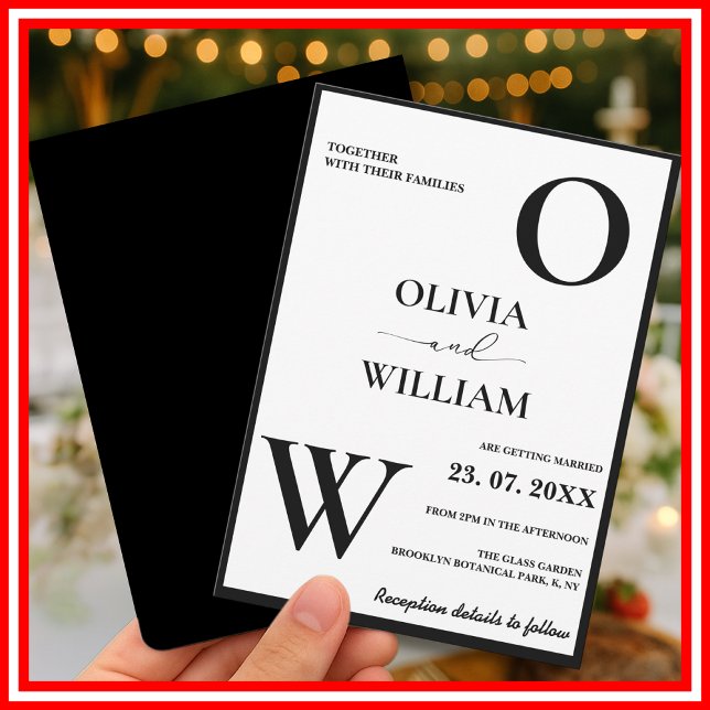 Elegant Black & White | Modern Wedding Invitation (Creator Uploaded)