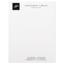 Elegant Black White Monogram Minimalist Template