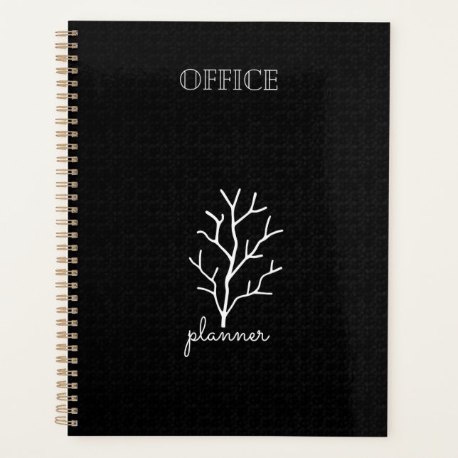 Elegant black white office  planner (Front)