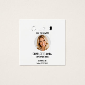 Elegant Black White Photo ID Card