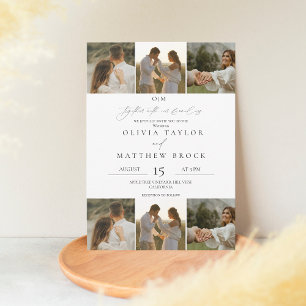 Elegant Black & White Photo Wedding Invitation
