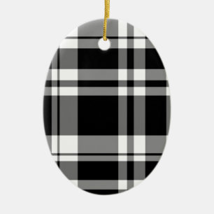elegant black white plaid pattern ceramic tree decoration