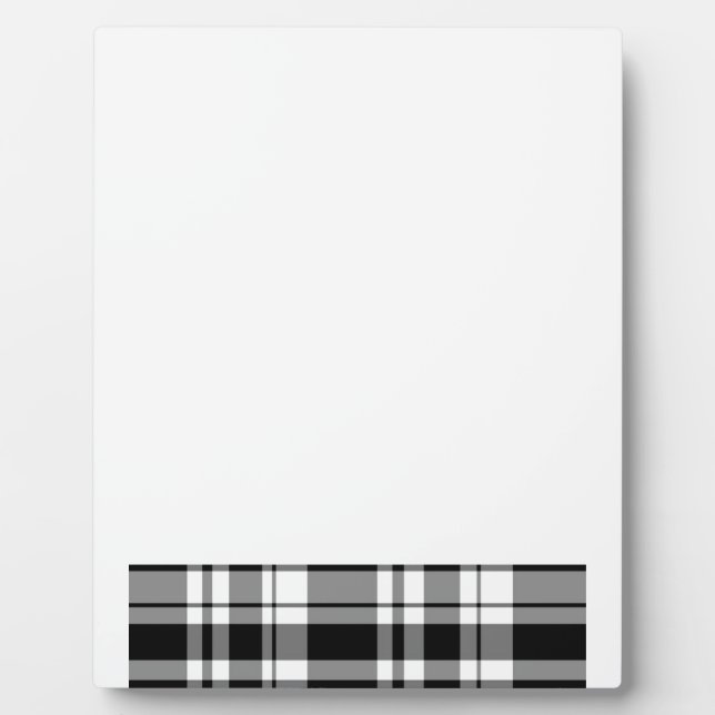 elegant black white plaid pattern plaque (Front)