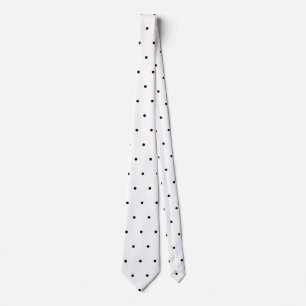 Elegant Black White Polka Dots   Tie