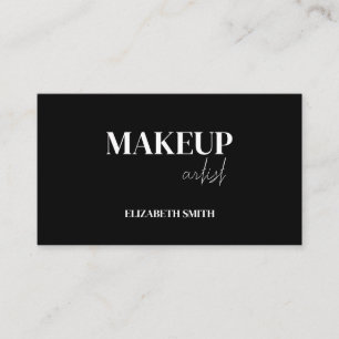 Elegant black &white QR code makeup artist Business Card