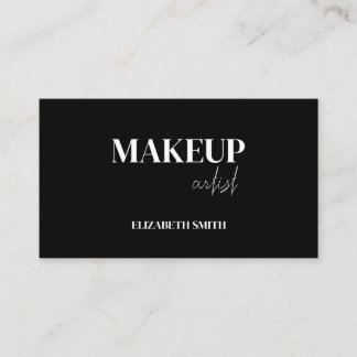 Elegant black &white QR code makeup artist  Business Card