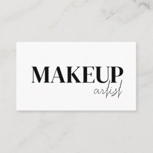 Elegant black &white QR Code makeup artist Business Card