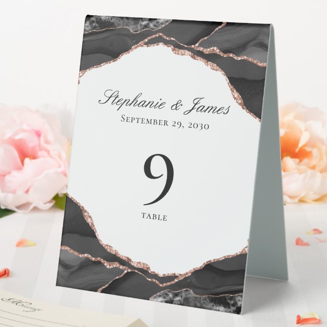 Elegant Black White Rose Gold Foil Agate Wedding (In SItu (Wedding))