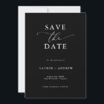 Elegant Black & White Save the Date Invitation<br><div class="desc">Beautiful and elegant Save the Date.  Fully customisable with names,  dates,  location and colours to match your wedding theme.</div>