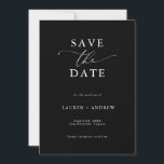 Elegant Black & White Save the Date Invitation<br><div class="desc">Beautiful and elegant Save the Date.  Fully customisable with names,  dates,  location and colours to match your wedding theme.</div>