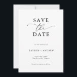 Elegant Black & White Save the Date Invitation<br><div class="desc">Beautiful and elegant Save the Date.  Fully customisable with names,  dates,  location and colours to match your wedding theme.</div>