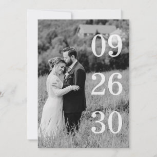 Elegant Black & White Save The Date Photo