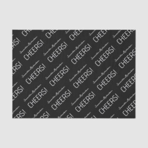 Elegant Black White Script Name Tissue Paper