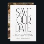 Elegant Black White Simple Modern Trendy Photo  Save The Date<br><div class="desc">Elegant Black White Simple Modern Trendy Photo Save the Date</div>
