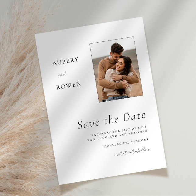 Elegant Black & White Simple Photo Save the Date (Creator Uploaded)