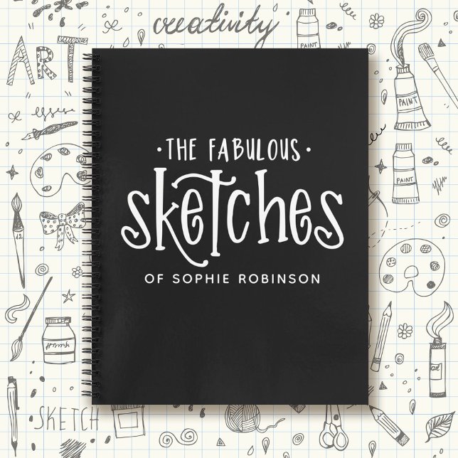 Elegant Black White Sketchbook Notebook (Creator Uploaded)