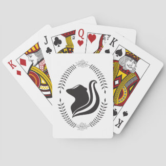 Elegant Black & White Skunk Cameo Silhouette Playing Cards
