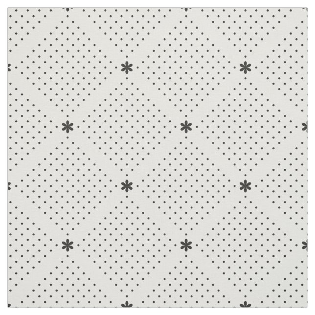 Elegant Black White Small Dots Pattern Fabric (Swatch)