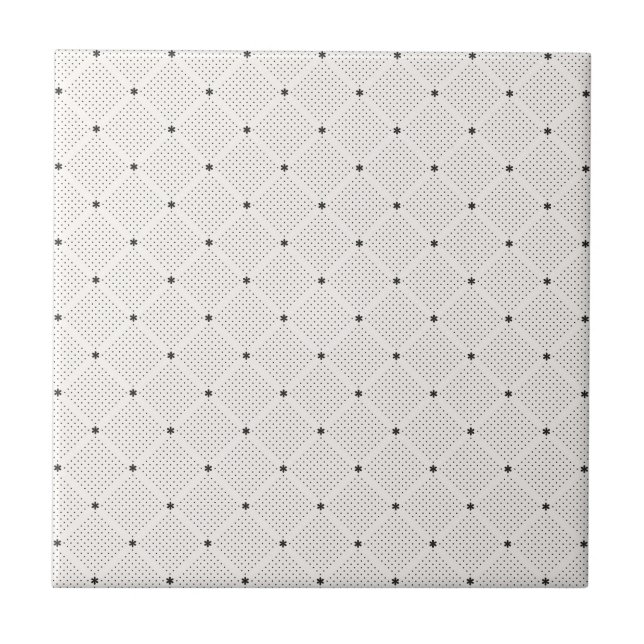 Elegant Black White Small Dots Pattern Tile (Front)