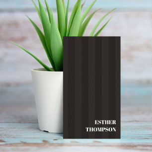 Elegant Black White Stripes Fashion Consultant Business Card