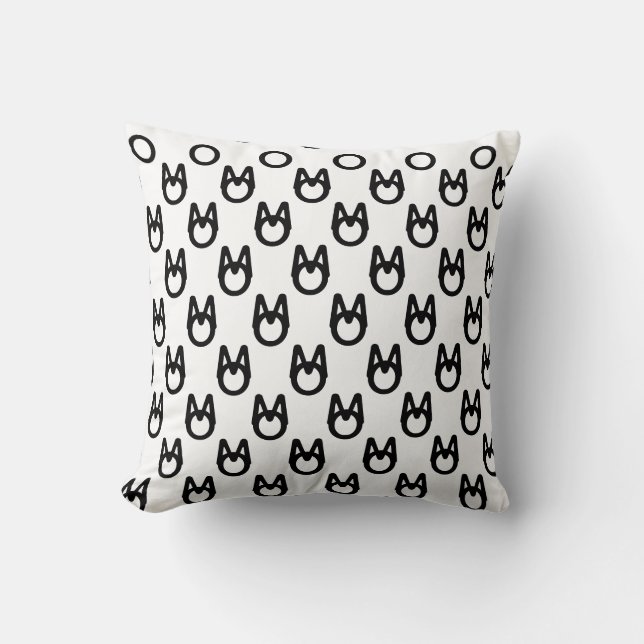 Elegant Black White Stylish Wild Cat Pattern Cushion (Front)