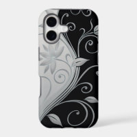 Elegant Black & White Swirl iPhone Case