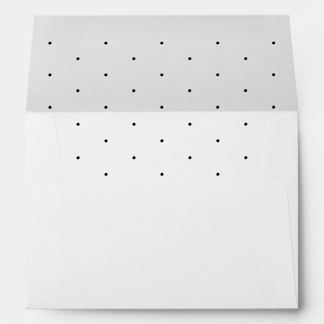 Elegant Black white tiny polka dots cute pattern Envelope (Back (Bottom))