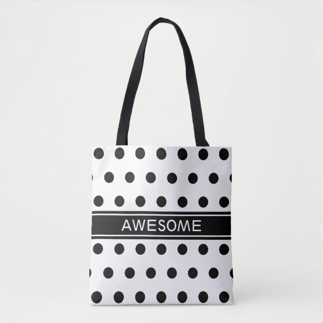 Elegant Black & White Tote Bag (Front)