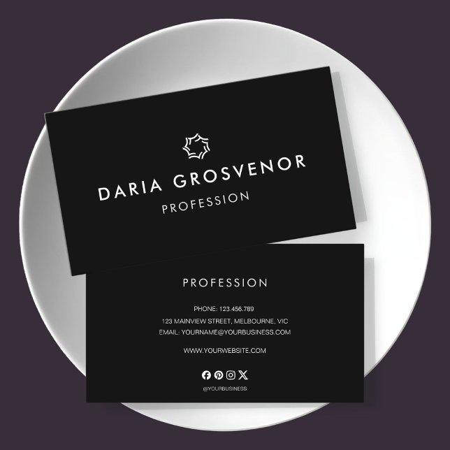 Elegant Black & White Transparent Logo Business Card (Creator Uploaded)