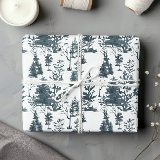 Elegant Black & White Tree Abstract Forest Wrapping Paper Sheet