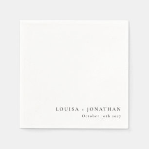 Elegant Black White Trendy Minimal Custom Napkin