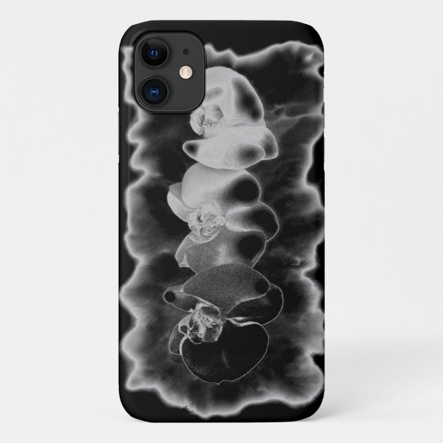 Elegant black white tropical orchids floral Case-Mate iPhone case (Back)