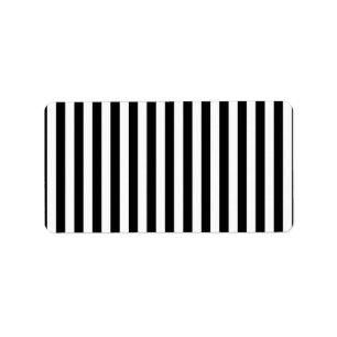 Elegant Black White Vertical Lines Geometric Label