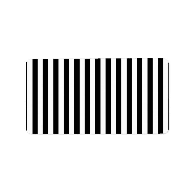 Elegant Black White Vertical Lines Geometric Label (Front)