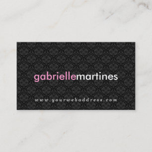 Elegant Black & White Vintage Floral Damasks Business Card