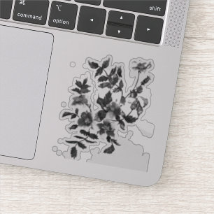 Elegant black white watercolor roses  