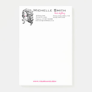 Elegant Black White Wavy Hairstyle Hair Extensions Post-it Notes