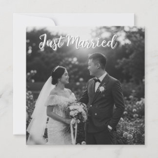 Elegant Black & White Wedding Announcement