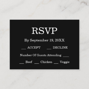 Elegant Black & White Wedding Enclosure Card