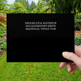 Elegant Black & White Wedding Envelope